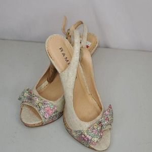 Rampage Grayson Platform Sandal Cork Nude Size 7